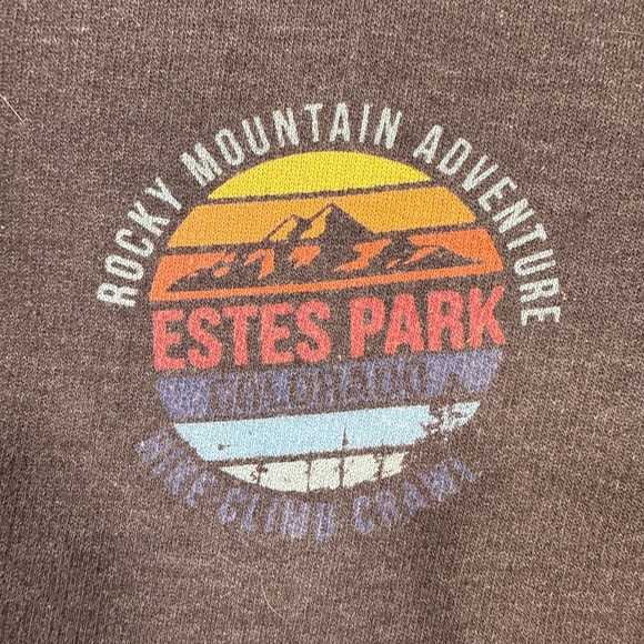 SWEATSHIRT HOODED Estes Park Colorado Rocky Unisex LARGE‎ Full Zip Grey Pocket - Picture 5 of 11